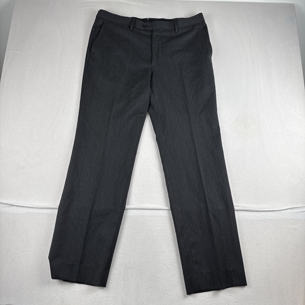 Versace Collection Mens Striped Gray Dress Pants fits 34*31 Office Career
